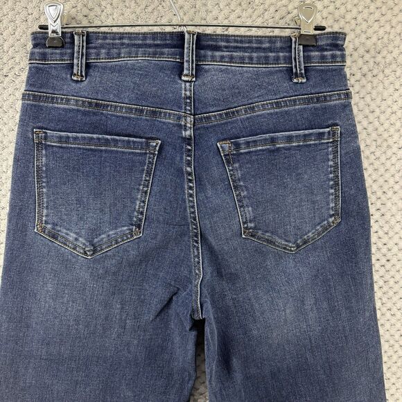 Boston Proper Jeans Women 4 Blue Medium Wash Flare High Rise Denim Stretch - Picture 7 of 15